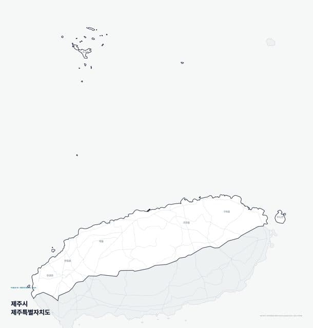 제주시 행정지도(읍·면 경계) — 제주특별자치도