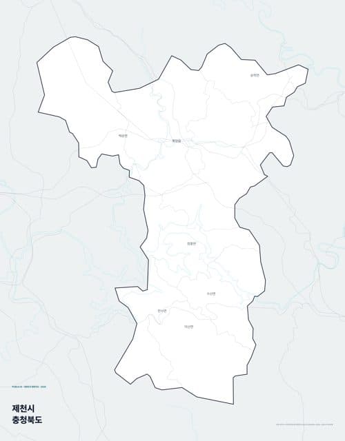 제천시 행정지도(읍·면 경계) — 충청북도