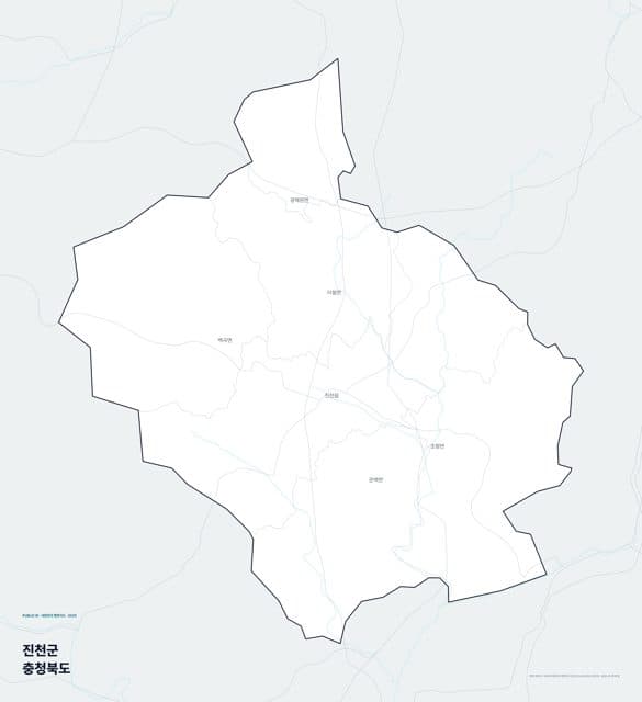 진천군 행정지도(읍·면 경계) — 충청북도