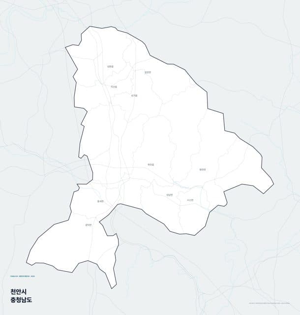 천안시 행정지도(읍·면 경계) — 충청남도