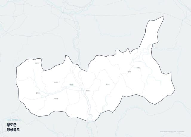 청도군 행정지도(읍·면 경계) — 경상북도