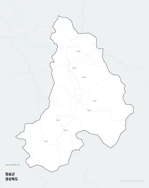 청송군 행정지도(읍·면 경계) — 경상북도