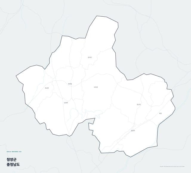 청양군 행정지도(읍·면 경계) — 충청남도