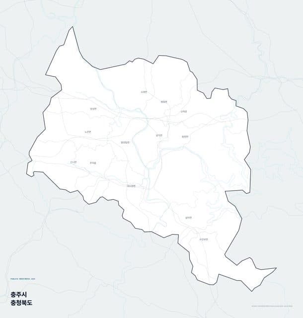 충주시 행정지도(읍·면 경계) — 충청북도