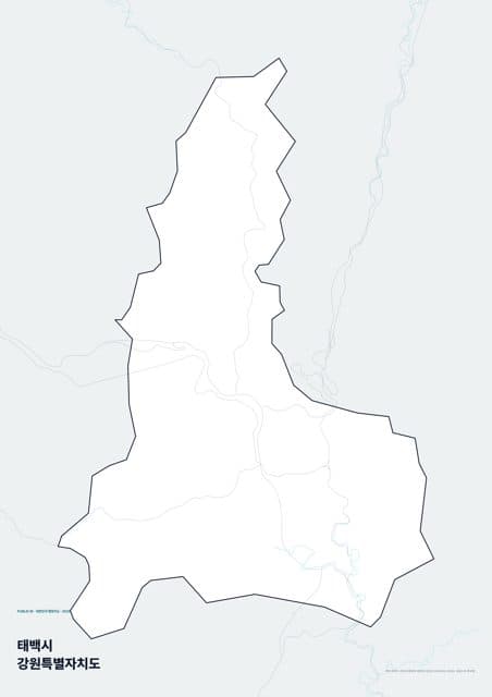 태백시 행정지도(읍·면 경계) — 강원특별자치도