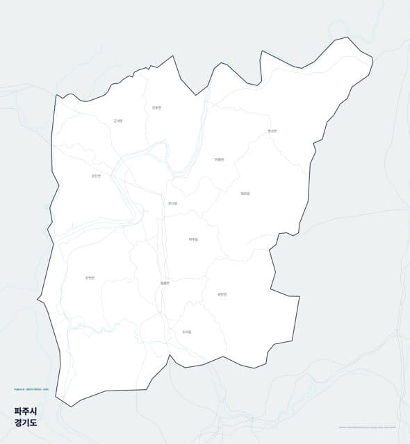 파주시 행정지도(읍·면 경계) — 경기도