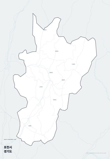 포천시 행정지도(읍·면 경계) — 경기도