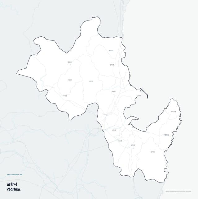 포항시 행정지도(읍·면 경계) — 경상북도