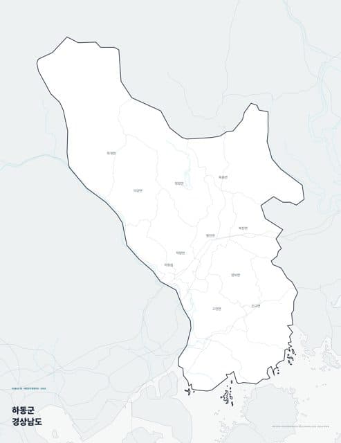 하동군 행정지도(읍·면 경계) — 경상남도