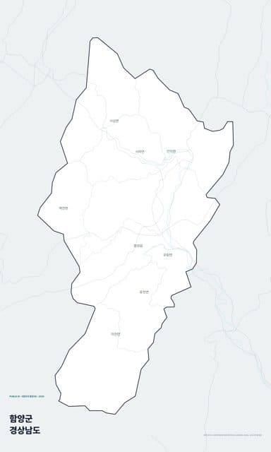 함양군 행정지도(읍·면 경계) — 경상남도