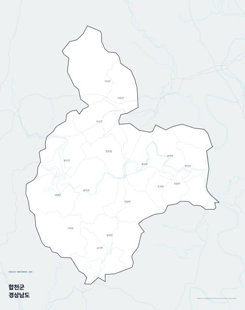 합천군 행정지도(읍·면 경계) — 경상남도