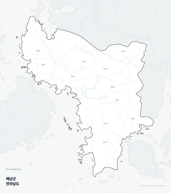 해남군 행정지도(읍·면 경계) — 전라남도