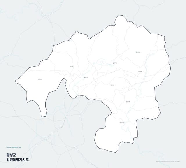 횡성군 행정지도(읍·면 경계) — 강원특별자치도