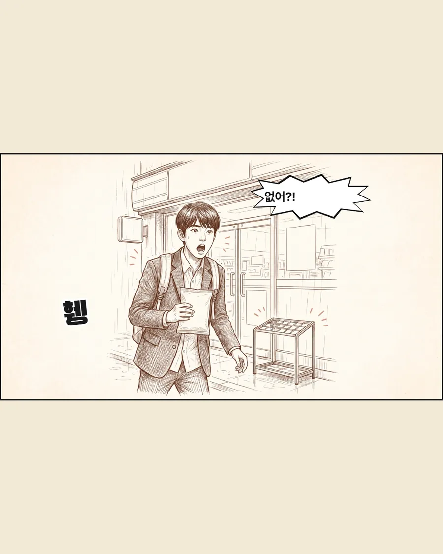 우산 도둑 2컷